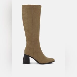 London Rag Paytin Faux Leather Block Heel Calf Length Boots